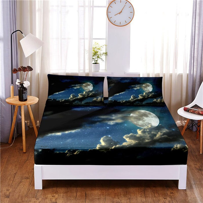 Night Scene Digital Printed 3pc Polyester Bedding Set