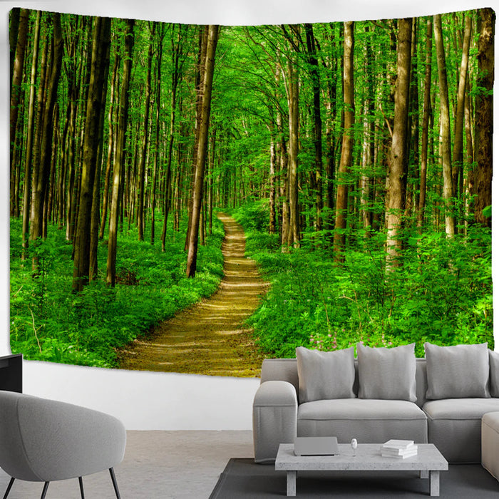 Green Forest Tapestry Wall Hanging Tapis Cloth