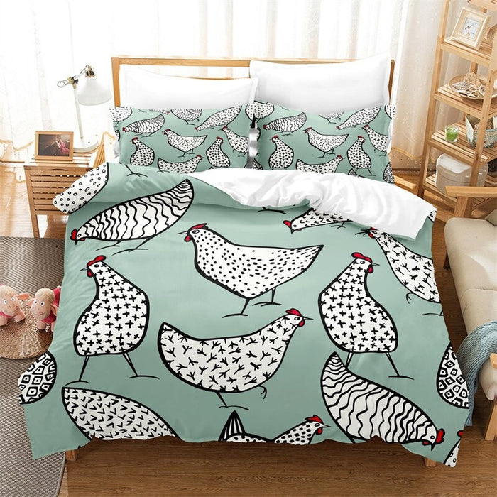 Colorful Cartoon Animals Printed Bedding Set