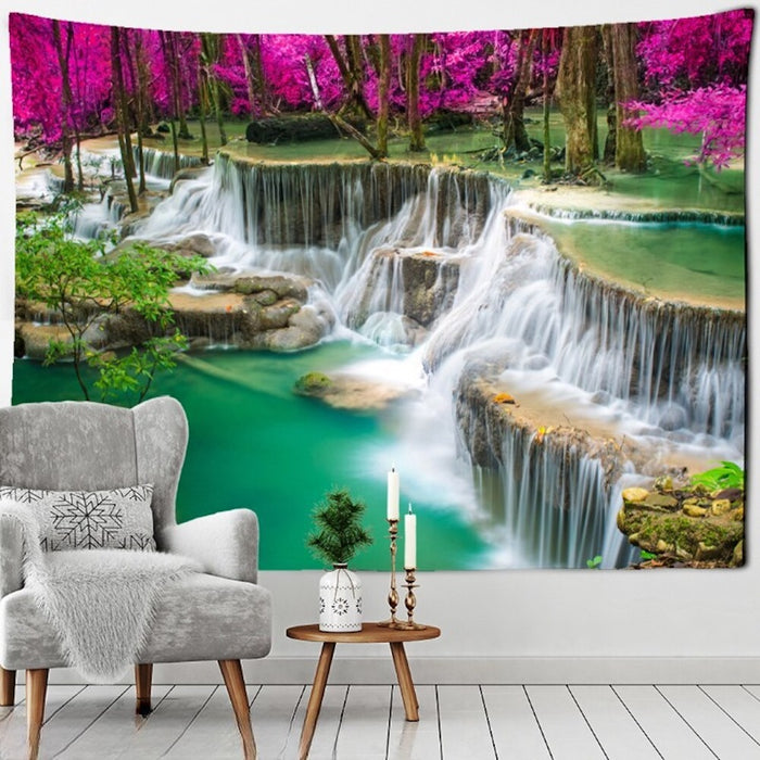 Mountains And Waterfalls Tapestry Wall Hanging Tapis Cloth