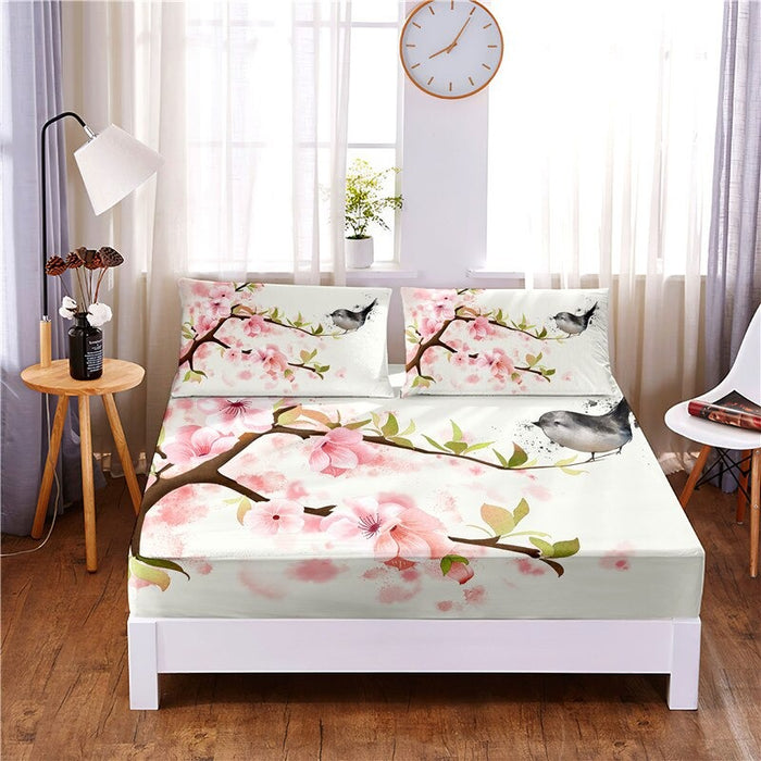 Beautiful Flower Digital Printed 3Pc Polyester Bedding Set