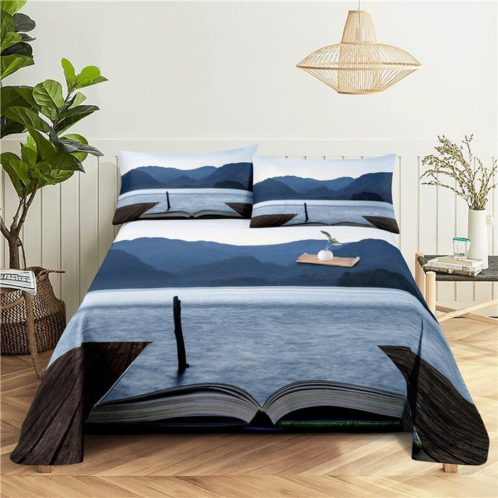 3 Sets Mountain Printed Bedding