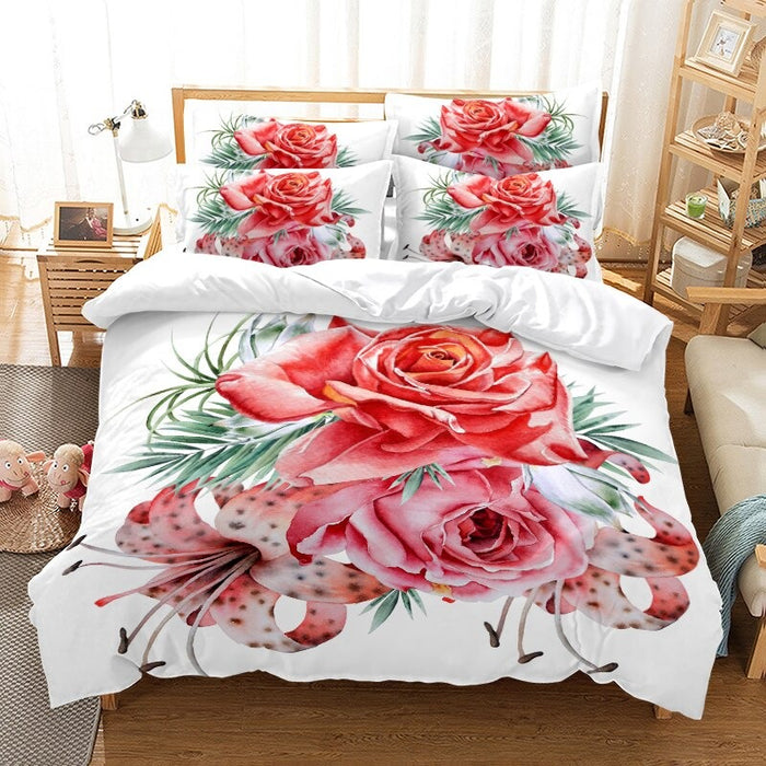 Flower Print Bedding Cover Set