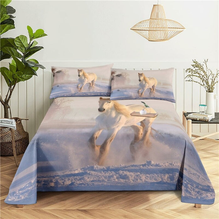 3 Sets Beautiful Horse Print Bedding Set