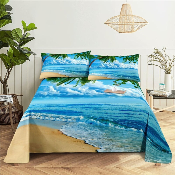 Beach Digital Print Soft Bedding Set