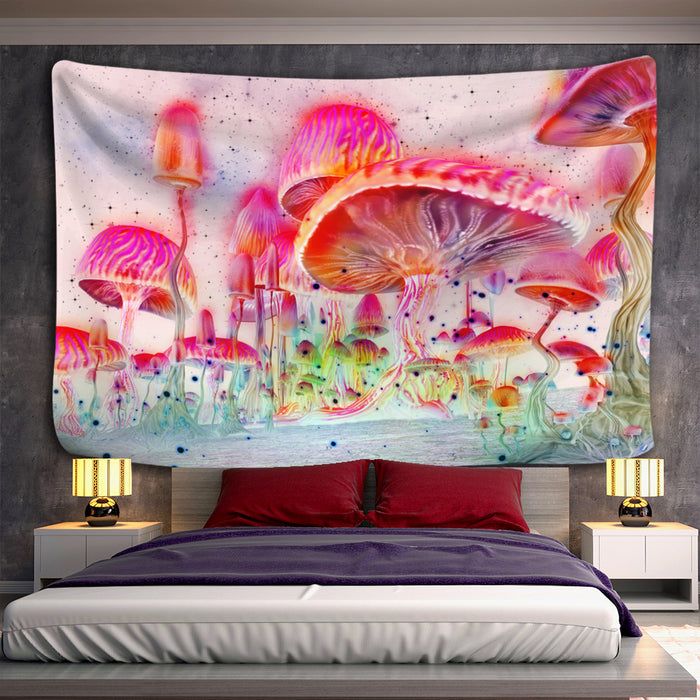 Oil Painting Mushroom Tapestry Wall Hanging Tapis Cloth