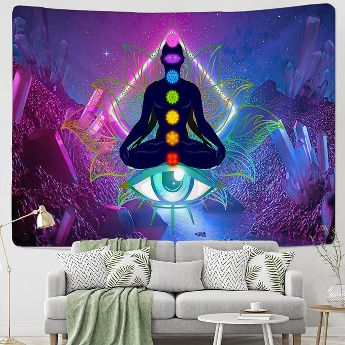 Psychedelic Medidators Tapestry Wall Hanging Tapis Cloth