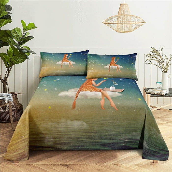 Cartoon Scenes Print Bedding Set