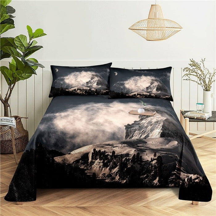 Printed Rosy Clouds Bedding Set