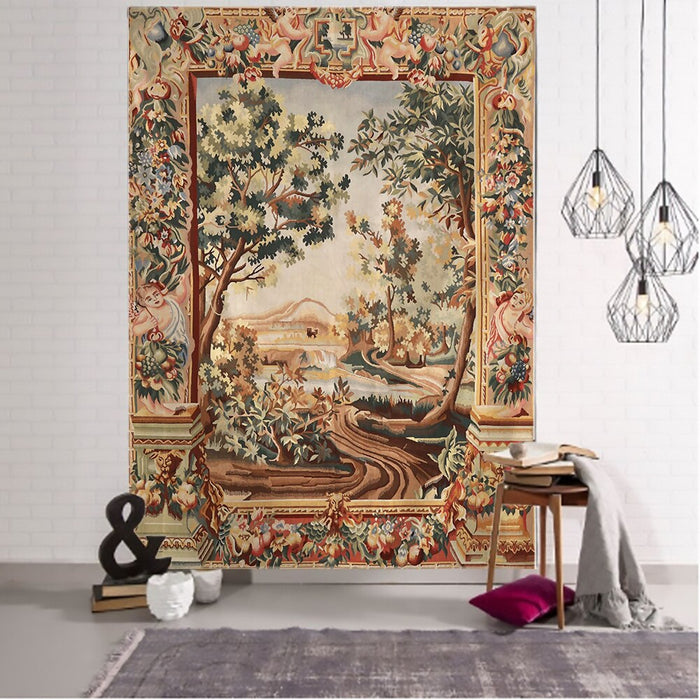 Abstract Floral Tapestry Wall Hanging Tapis Cloth