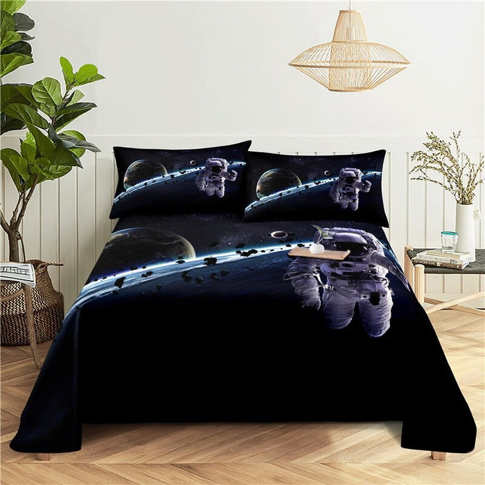 3 Sets Astronaut Printed Bedding