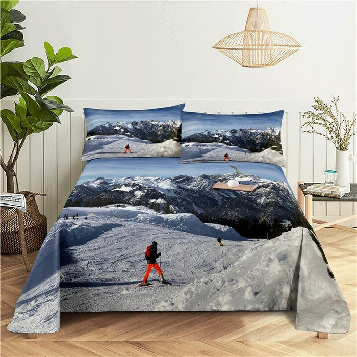 Beautiful Snow Printing Bedding Set
