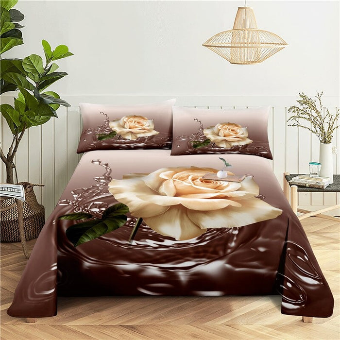 2 Sets Beautiful Sprays Printed Bedding