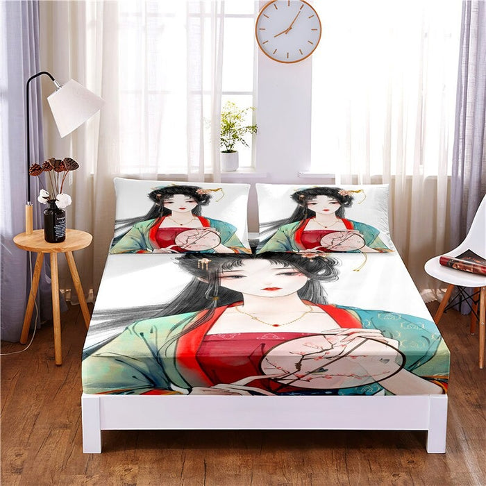 Beauty Digital Printed Fitted Sheet Mattress Cover