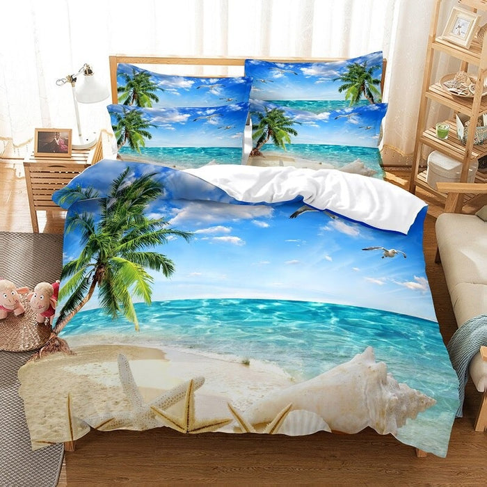 3D Beach Bedding Set