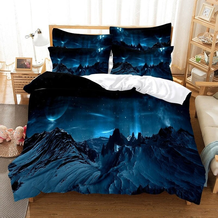 3D Night Snow Printed Bedding Set
