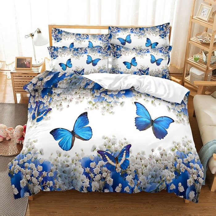 3D Butterfly Polyester Printing Bedding Set