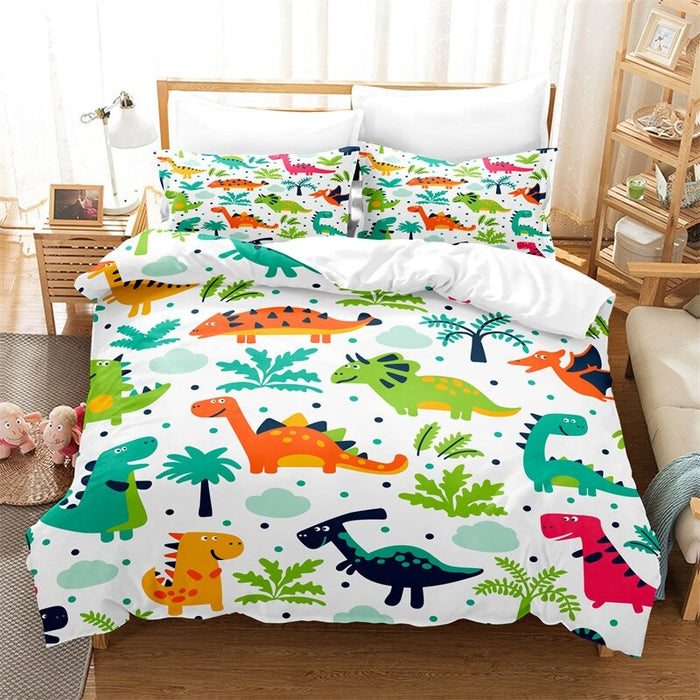 Colorful Cartoon Animals Printed Bedding Set