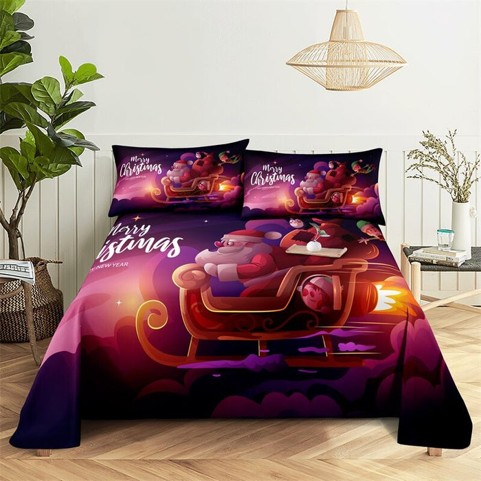 Christmas Gifts-Themed Complete Bed Sheets And Pillowcases Set