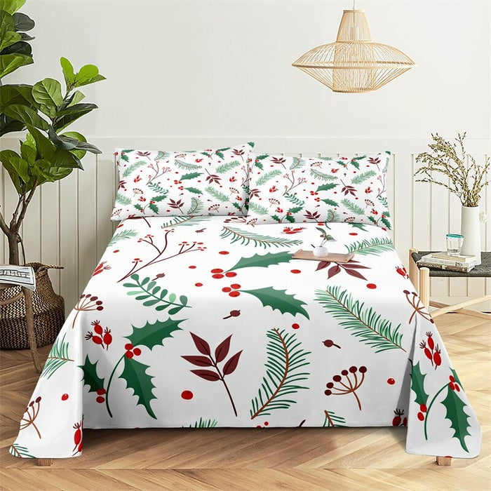 Christmas Snowman Themed Bed Sheets And Pillowcases Set