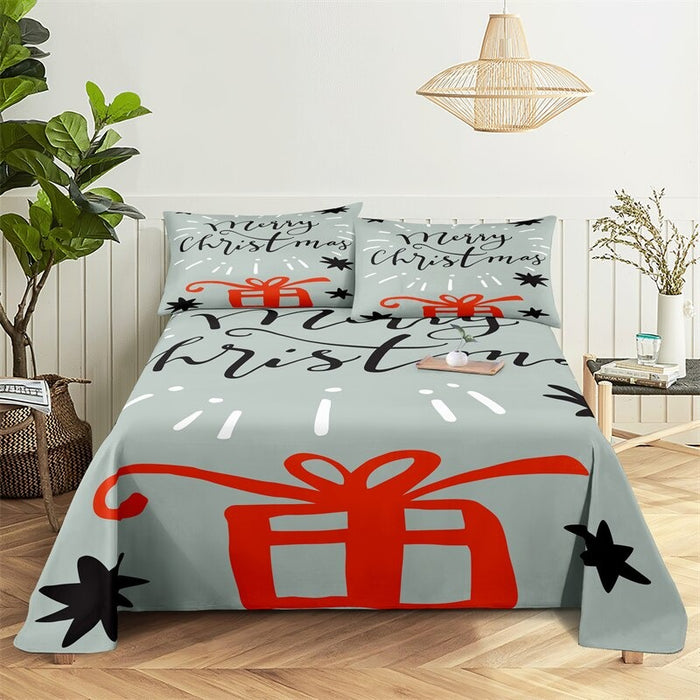 Christmas Themed Bed Sheets And Pillowcases Set