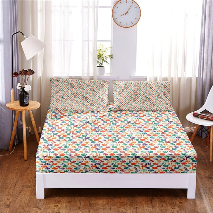 Circular Pattern Digital Printed 3pc Polyester Bedding Set