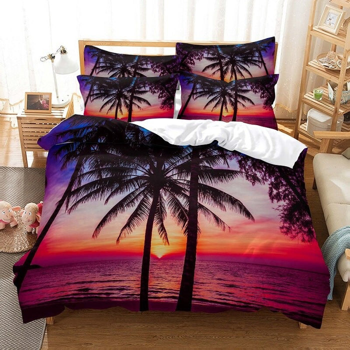 Coconut Tree Digital Printed Bedding Set