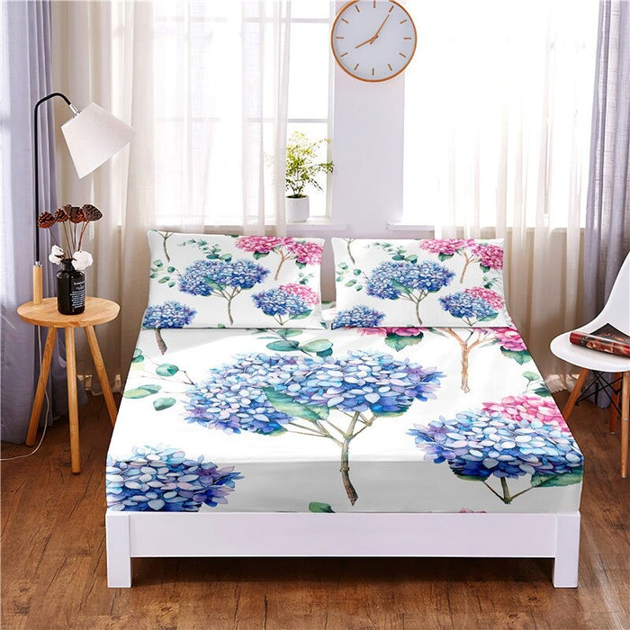 Beautiful Flower Digital Printed 3Pc Polyester Bedding Set