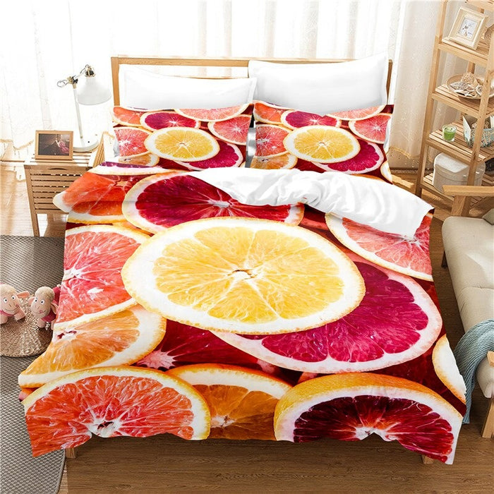 3d Fruits Digital Printed Bedding Set