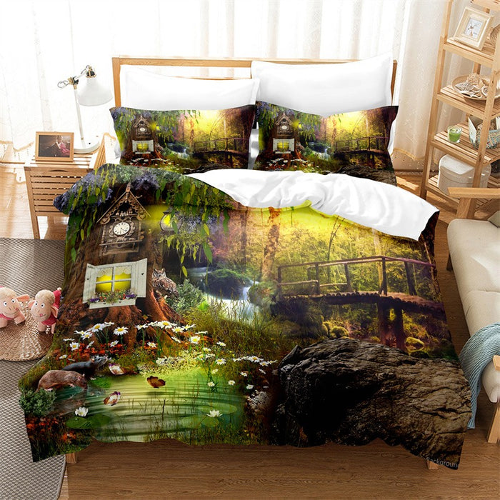 3D Forest Printed Bedding Set