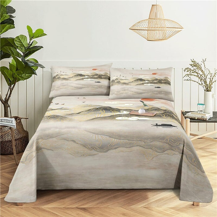 3 Sets Landscape Painting Pillowcase Bedding