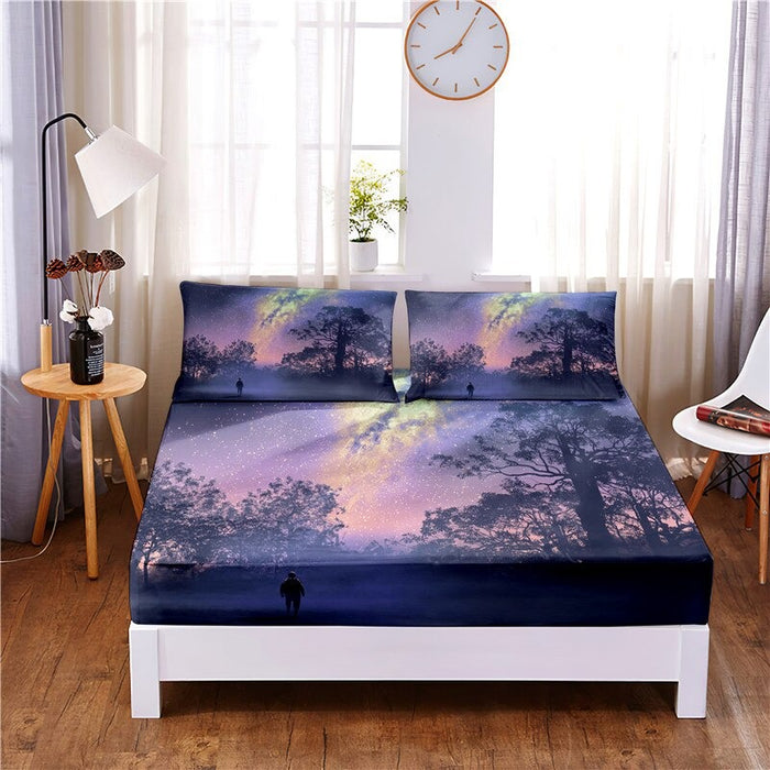 Natural Scenery Digital Printed 3pc Polyester Bedding Set