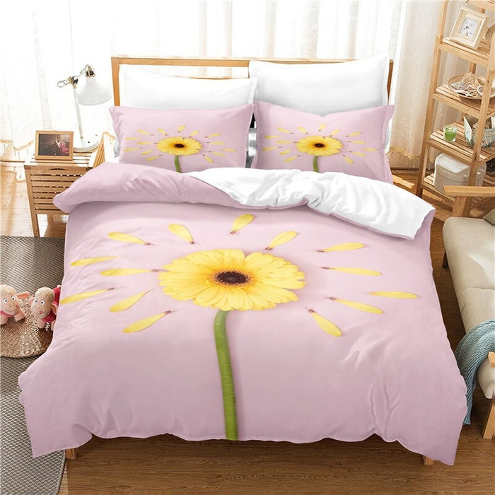 Sunflower Printed Duvet Bedding Set