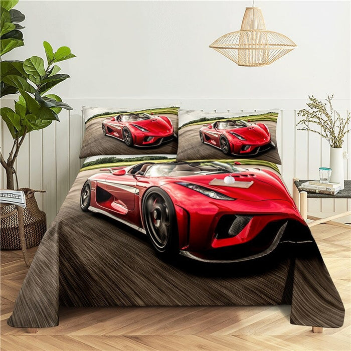 Printed Sports Car Bedding Set