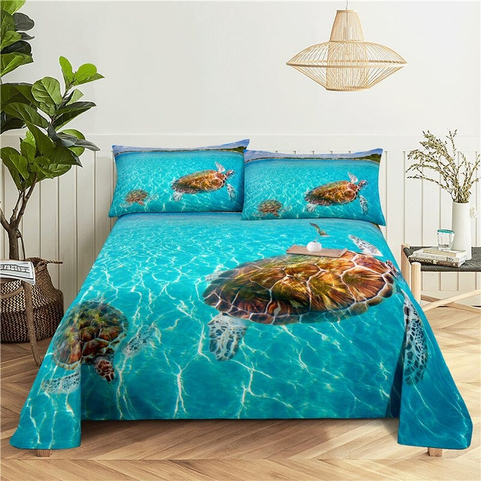 Marine Animals Printed Bedding Set