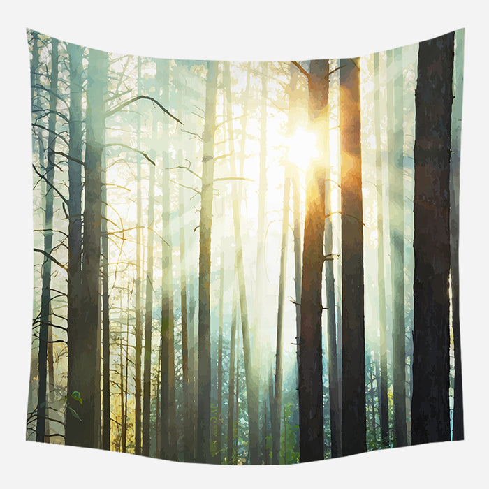 Applique Forest Tapestry Wall Hanging Tapis Cloth