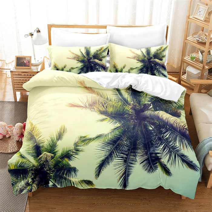 Printed Colorful Trees Bedding Set