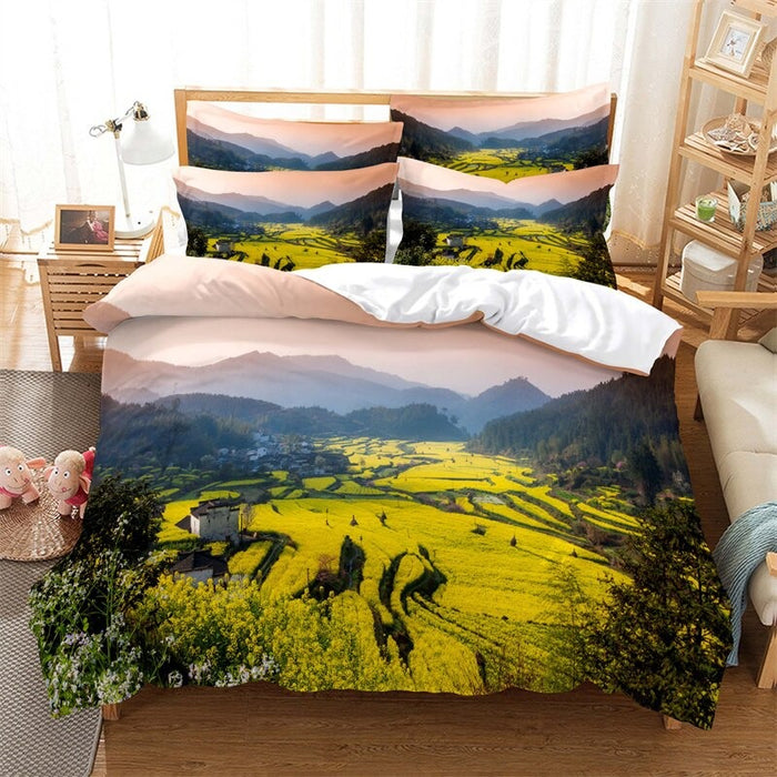 Fashion Landscape Scenery Horse Duvet Cover Set