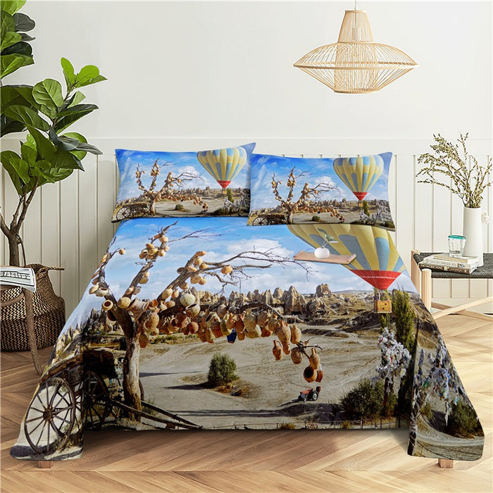 Hot Air Balloon Print Bedding Set