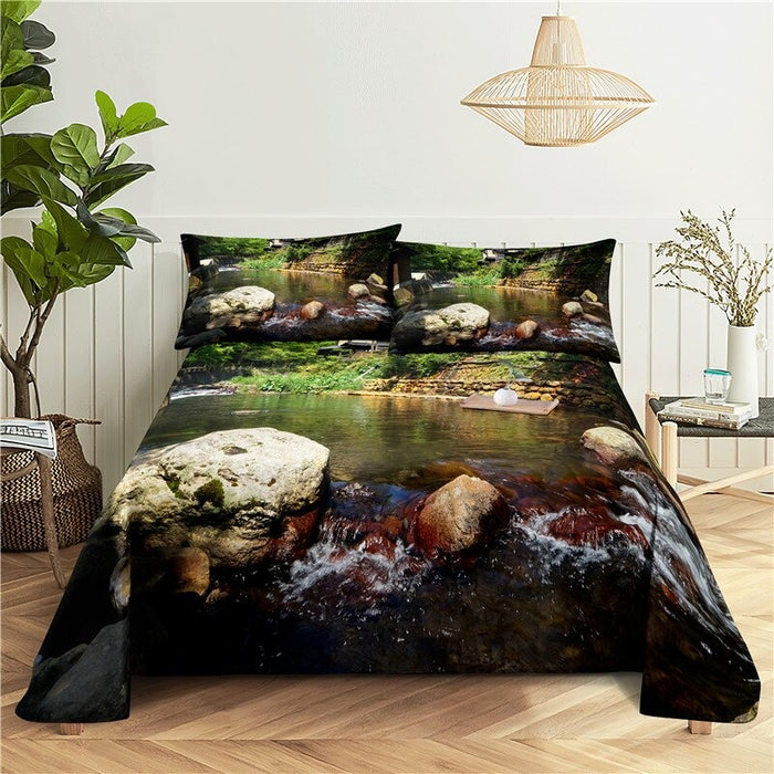 Coastal Scenery Printed Bedding Set