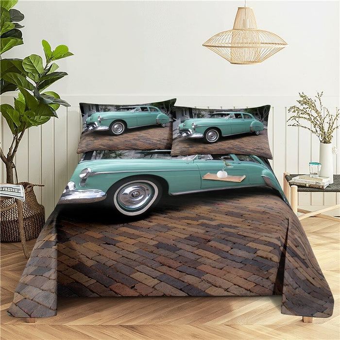 Printed Sports Car Bedding Set