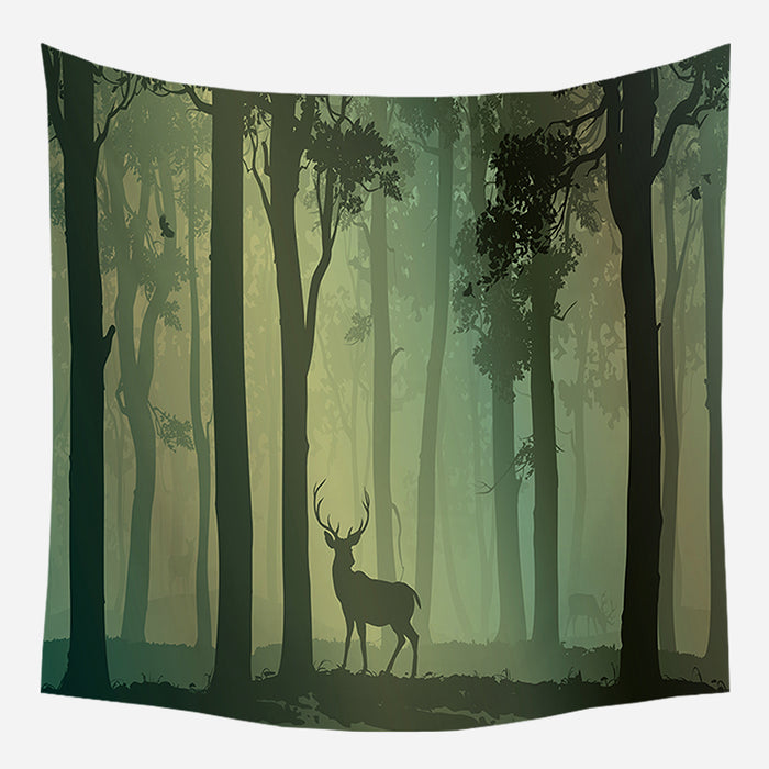 Forest Evening Tapestry Wall Hanging Tapis Cloth