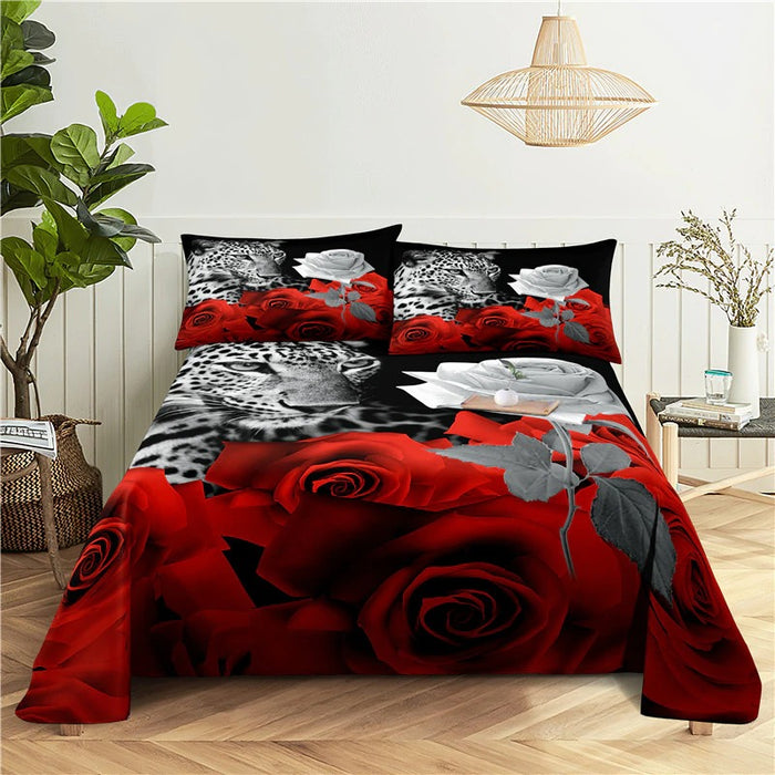 Leopard Print Polyester Bedding Set