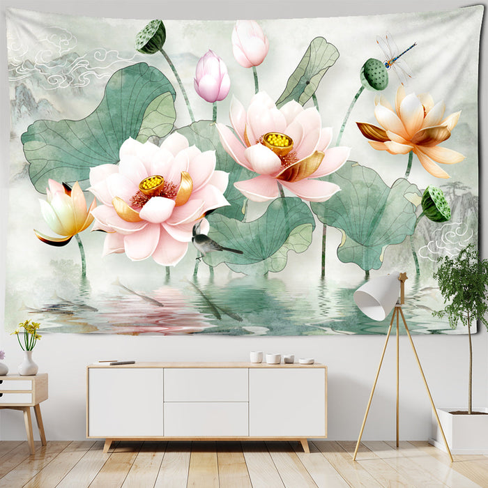 Floral Pattern Tapestry Wall Hanging Tapis Cloth