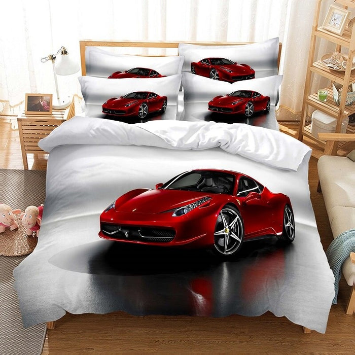 Motor Sports Cars  Competition Duvet Cover Set