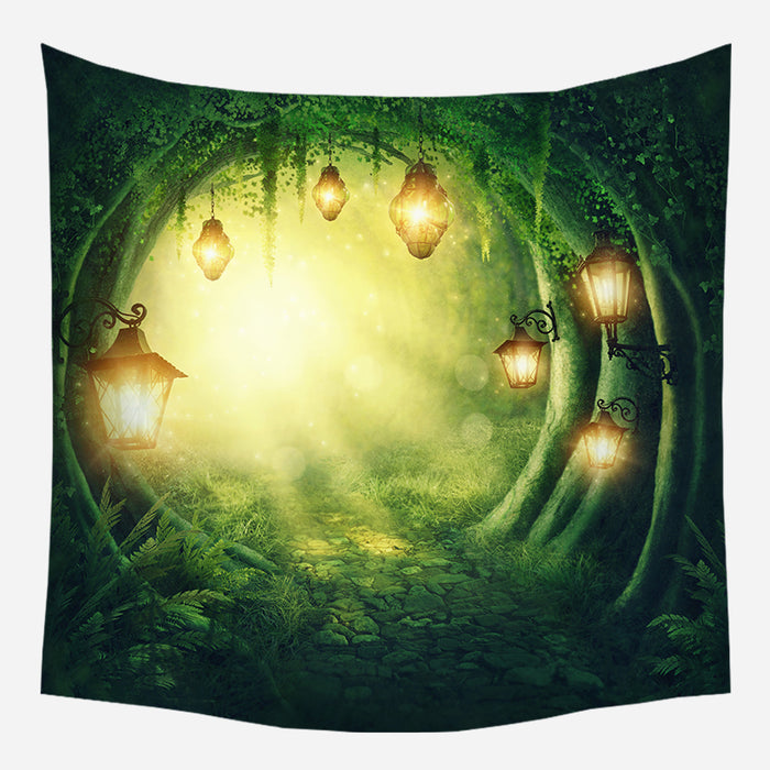 Lights In Forest Tapestry Wall Hanging Tapis Cloth