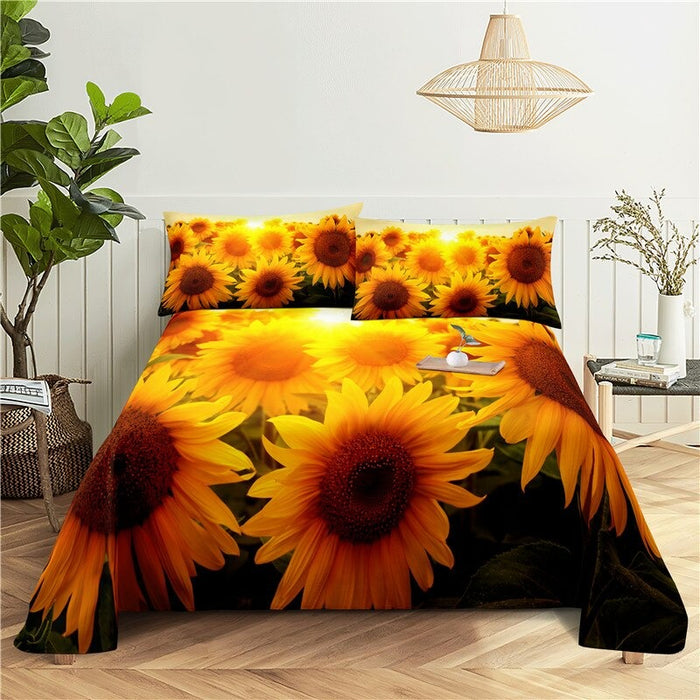 Sun Flower Printed Bedding Set