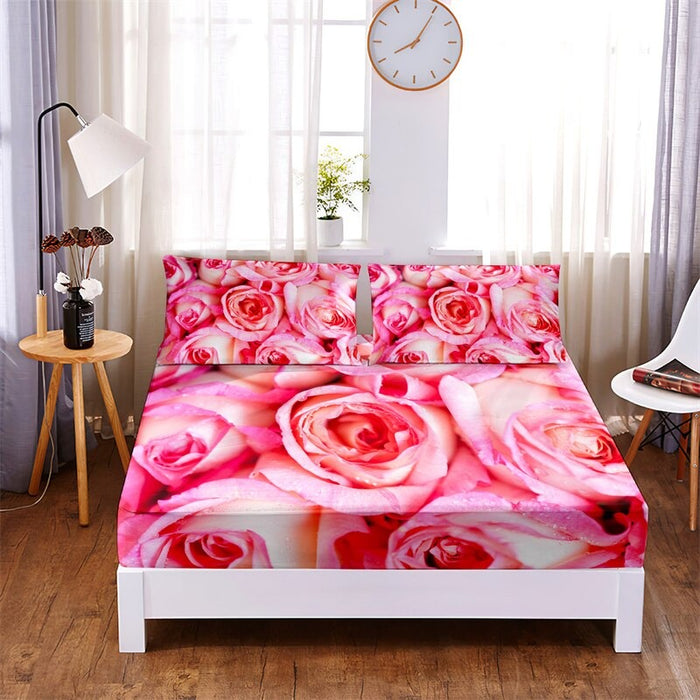 Printed Flower Bedding Set