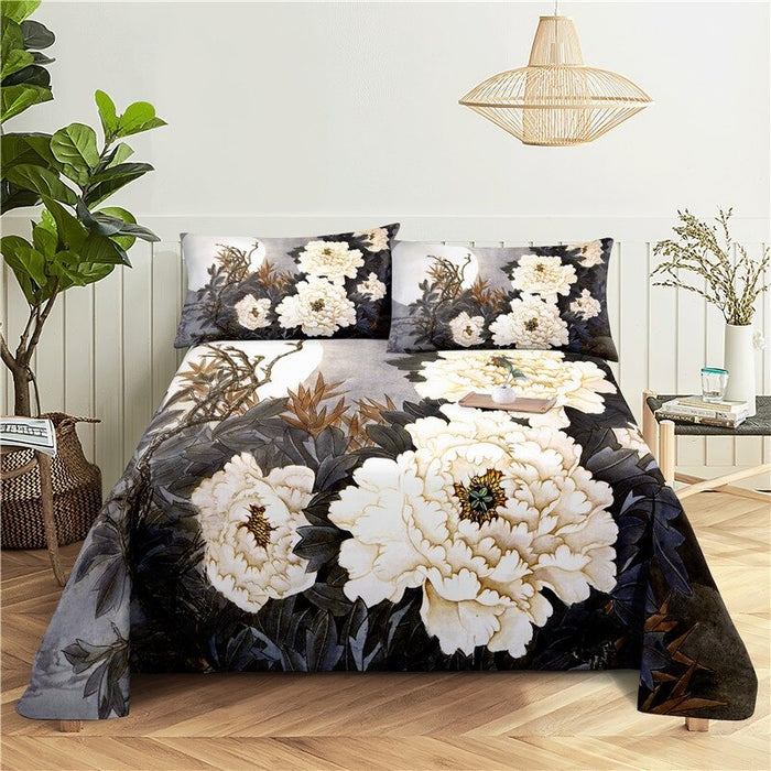 3 Sets Beautiful Flower Printed Bedding