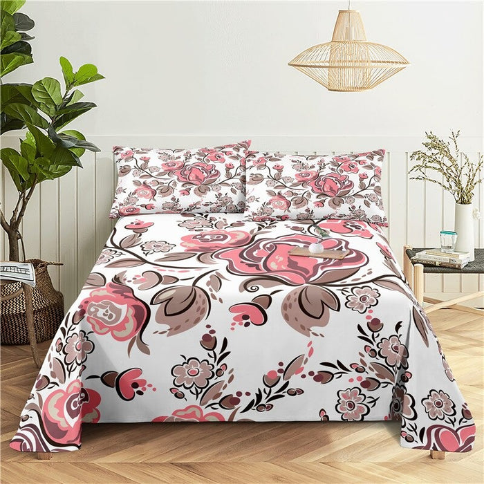 2 Sets Flower Pillowcase Print Bedding